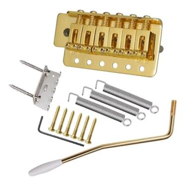 Imagem de Kit Completo de Ponte Tremolo Dourada para Guitarra Stratocaster, com Molas e Parafusos