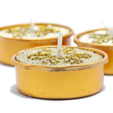 Imagem de Vela Le Natal Dourada com 6 unidades