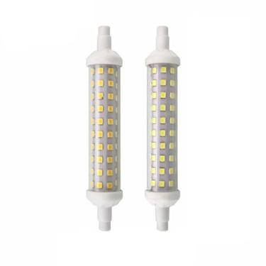 Imagem de Lâmpadas LED de milho R7S 2 peças – 78 mm/118 mm/135 mm 6W-12W 230V 2835 SMD feixe de 360° (2 temperaturas de cor) substituição de halogênio 9W-80LED-118 mm branco quente