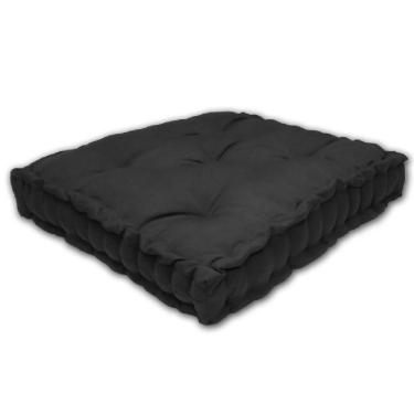 Imagem de Almofada Turca Futon Cadeiras Bancos áreas 60x60 Cm Preta