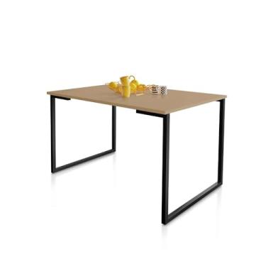 Imagem de Mesa de Jantar Steel Estilo Industrial Pés de Aço 120x80cm Preto/fendi