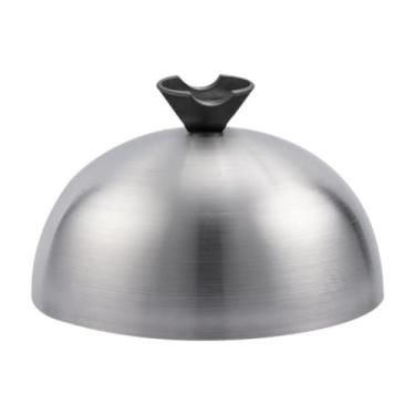 Imagem de ＫＬＫＣＭＳ Tampa redonda para hambúrguer, tampa para cozinhar alimentos no vapor, cúpula versátil para grelha, cúpula para derreter queijo para churrasco, 20cm