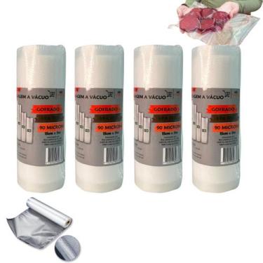 Imagem de Bobina Refil Seladora Vacuo 4un 15cm X 5m Conservar Alimentos Cella Ec