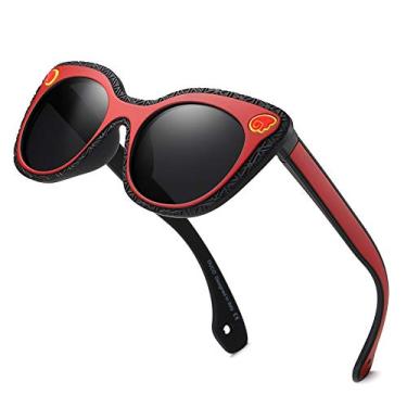 Imagem de Óculos de sol infantil esportivo polarizado Duco TPEE para crianças, meninos, meninas, borracha, armação flexível, proteção UV k018, K021-black Red Frame, Medium