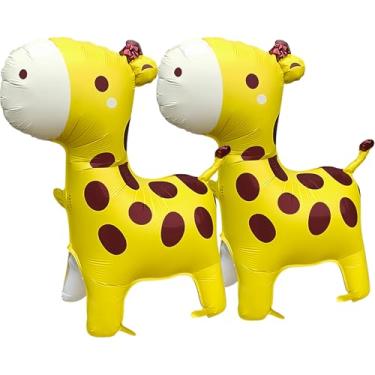 Imagem de 2PCS Giraffe Foil Standing Balloons,Big Jungle Safari Animal Birthday Party Decorations,Zoo Forest Hunting-Themed Baby Shower Gender-Revealing Party Supplies (Yellow)