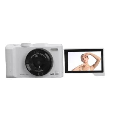 Imagem de Serounder Câmera Digital 4K, Câmera Fotográfica Compacta de 48MP Em Vlogging Com Tela Flip de 3 Polegadas de 180 ° e Zoom de 18x para Viagem Fotográfica e Selfie (Branco)