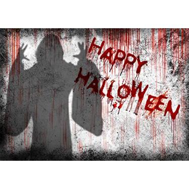 Imagem de LTLYH – Tecido de fundo de Halloween com pingos de sangue e sombras de fantasmas para sessão de fotos, terror, Halloween, festa, retrato, foto, cabine de fundo, adereços A066
