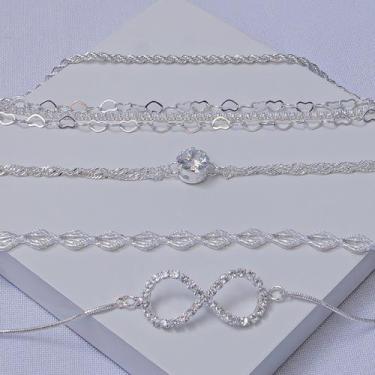 Imagem de Mix de 5 Pulseiras Folheadas a Prata - Ralifla Semijoias