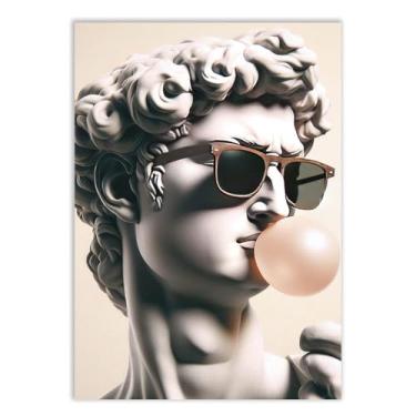 Imagem de Placa Decorativa David Michelangelo Óculos E Chiclete Decoração Poster Quarto Sala