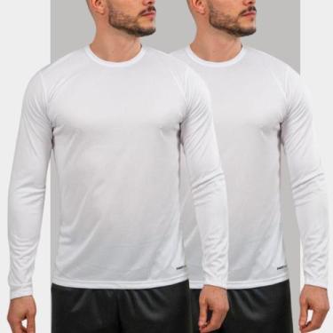Imagem de Kit 2 Camisetas com Proteção Solar Uv 50+ Camisa Termica Manga Longa M