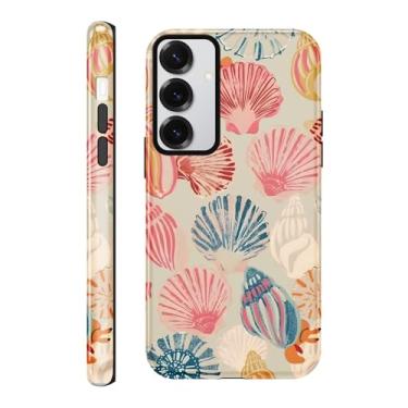 Imagem de Yomjew Linda capa de telefone concha de verão para Samsung Galaxy S23 5G capa de 6,1 polegadas, estampa colorida Coquette design de impressão 2 em 1 capa de telefone brilhante à prova de choque TPU