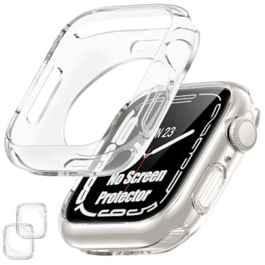 Imagem de [Pacote com 2] Capa Goton para Apple Watch série SE2 SE 6 5 4 40 mm, capa ultrafina macia TPU à prova de choque para acessórios iWatch (sem protetor de tela) 40 mm, transparente + transparente