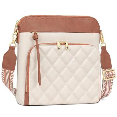 Imagem de nuoku Bolsa tiracolo feminina, pequena, leve, de ombro médio, bolsa tiracolo feminina de couro macio com borla, Bege marrom-b