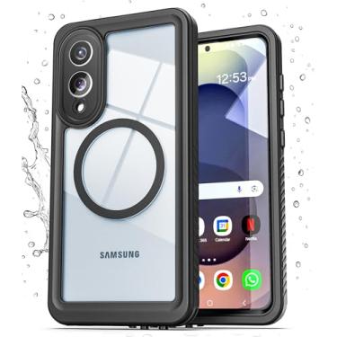 Imagem de Encased Capa à prova d'água projetada para Samsung Galaxy S25 Edge (IP68) Capa protetora de corpo inteiro com protetor de tela integrado (transparente/preto)