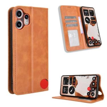 Imagem de Kukoufey Capa protetora compatível com Nothing CMF Phone 2 Pro, capa carteira de couro flip compatível com Nothing CMF Phone 2 Pro, capa marrom