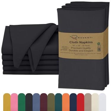 Imagem de RUVANTI Conjunto De 6 Guardanapos Pano Ruvanti, 45X45 Cm, 100% Algodão, Laváveis, Macios E Absorventes, Perfeitos Para Jantares Casamento, Natal Ação Graças - Black Beauty
