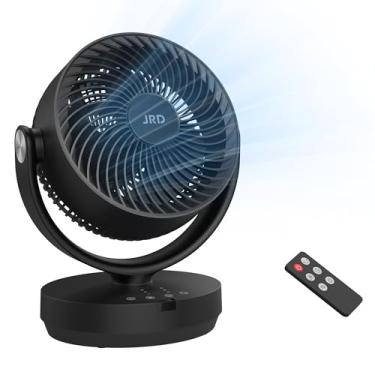 Imagem de JRD Ventiladores para quarto, ventilador de circulação de ar oscilante de 90°, ventilador de mesa silencioso de 33 cm com controle remoto, inclinação ajustável de 120°, 3 velocidades, temporizador 7H
