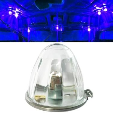 Imagem de 1 pacote com marcador lateral de vidro seta luzes de melancia lente transparente azul LED marcador lateral luzes de seta com moldura de substituição para caminhões Kenworth Peterbilt Freightliner