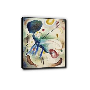 Imagem de Pronto para pendurar "Aquarell mit Strich" Impressões de arte de parede abstrata reprodução em tela pinturas famosas para decoração de parede de sala de estar 30 x 36 cm moldura preta