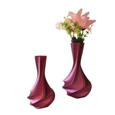 Imagem de Vasos de Plantas decorativos3d p/mesa Rack Sala e ambientes (Ametista,1 vaso de 14 e 1 vaso de 18 cm)