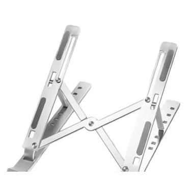 Imagem de Suporte De Notebook De Alumínio Ajustável Para Notebook De 6 Ângulos Ajustável De Alumínio Dobrável E Ergonômico Para Desktop Portátil Compatível Com Macbook, Ipad, Hp, Dell, Lenovo 10-17 Polegadas