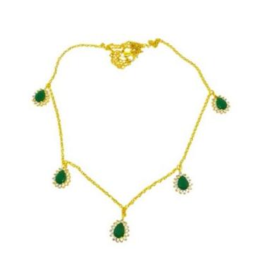 Imagem de Colar com Pedras Esmeralda Folheado a Ouro 18k