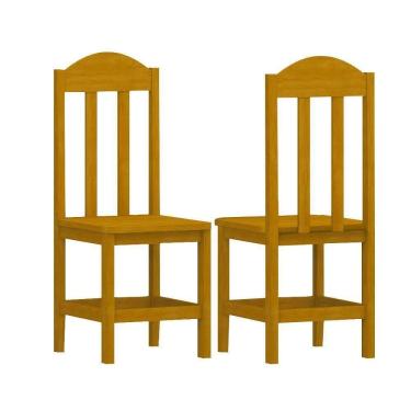 Imagem de Kit Com 2 Cadeiras De Jantar Madeira Maciça Safira Cerejeira Nemargi