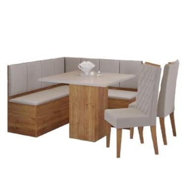 Imagem de Conjunto Sala De Jantar Canto Alemão Com Baú Liebe Com Mesa Lord E 2 C