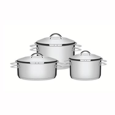 Imagem de Jogo De Panelas Solar Em Aço Inox 3 Peças - Tramontina, Inox, 3 peças