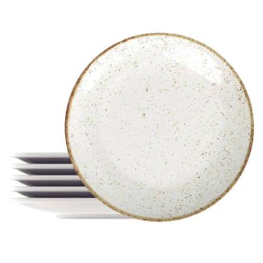 Imagem de Prato Sobremesa Tramontina Rústico Marrom Porcelana 21cm