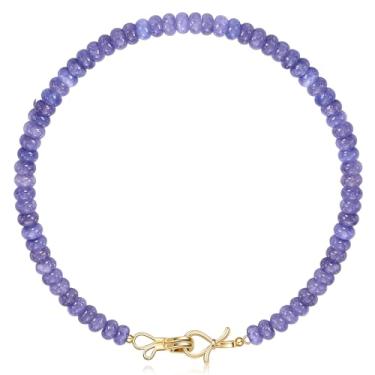 Imagem de Colar de pedras preciosas, gargantilha com contas, para mulheres, melhores amigas, presentes de aniversário para adolescentes, coisas modernas, meias de Natal para ela, laço de ouro 14K, joia de pedra