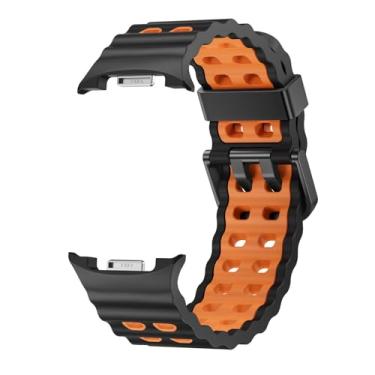 Imagem de Pulseira Ondas Sport LTimports compativel com Galaxy Watch 8 Classic 46mm, Galaxy Watch 8 44mm e Galaxy Watch8 40mm (LT-Preto-Laranja)