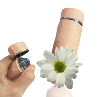 Imagem de Isqueiro engraçado, à prova de vento, criativo, suave, lanterna de butano recarregável, presente exclusivo para homens (sem gás)
