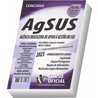 Imagem de Apostila Agsus Nível Médio E Superior Parte Comum Aos Cargos