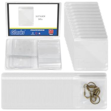 Imagem de Glarks 100 peças, 9,5 a 15 cm, 10 tamanhos de 0,48 mm de espessura, sacos de poli PVC seláveis, sacos de celofane transparentes resseláveis para joias, armazenamento de pulseira (transparente, 10,5 x