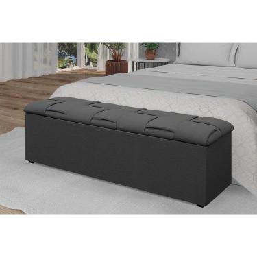 Imagem de Recamier de Quarto Calçadeira Ravena Queen 160 Chumbo Simbal