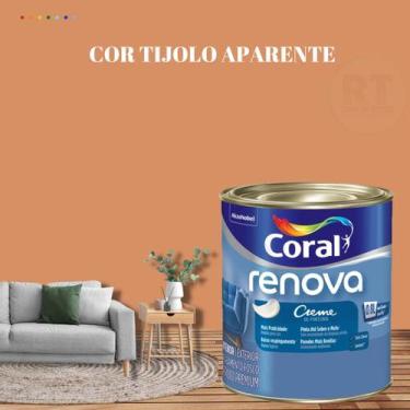Imagem de Tinta de Parede Acrílica Coral Renova Cor Laranja 800ml Lavável Premiu