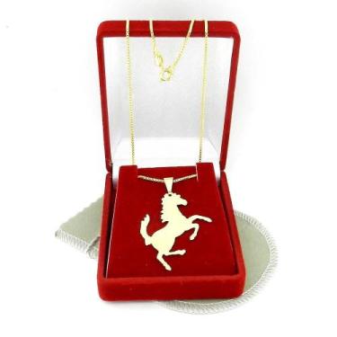 Imagem de Corrente Masculina 50Cm 1Mm Cavalo Folheada Ouro Cr173B - Wnbijouteria
