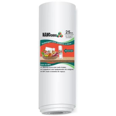 Imagem de Kit 10 Rolos Nanocubos 25X500 Sacos Ranhura Seladora Vácuo