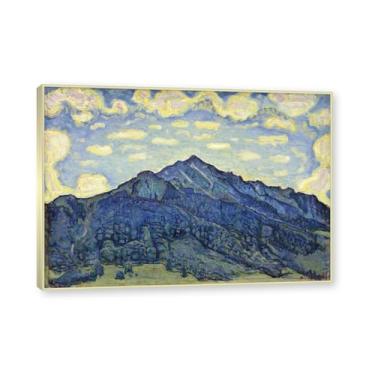 Imagem de Moldura champanhe. Imagem natureza em tela, (sem título 08) de Ferdinand Hodler, reprodução de quadros, quadro de arte de parede de tela para casa. 50x70cm