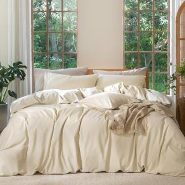 Imagem de Conjunto de capa de edredom MooMee Bedding 100% algodão lavado