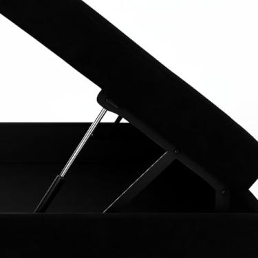 Imagem de Base de Cama Box Solteiro com Baú Preta e com Pistão a Gás Madeira Reforçada