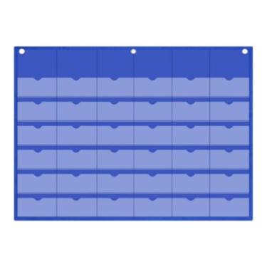 Imagem de FytStycale Suporte de armazenamento de tabela de bolso, organizador suspenso para armário de parede do quarto, porta de casa, Azul