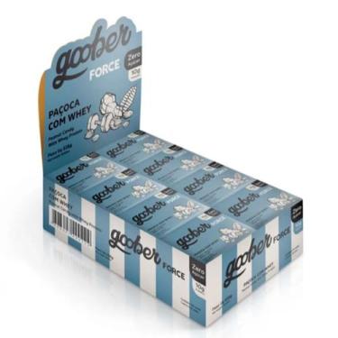 Imagem de Paçoca Zero Açúcar Com Whey Caixa Com 24 Unidades 528g Goober