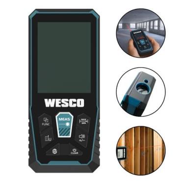 Imagem de Trena Laser Digital 50m Wesco Alta Precisão Profissional C/ Calculador