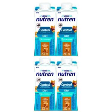 Imagem de Kit 4 Nutren Control Diet com 15g de Proteínas Sabor Café com Leite 20