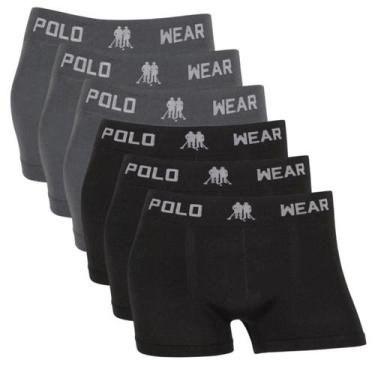 Imagem de Kit 6 Cueca Infantil Menino Lisa Poliéster Seamless Básica - Polo Wear