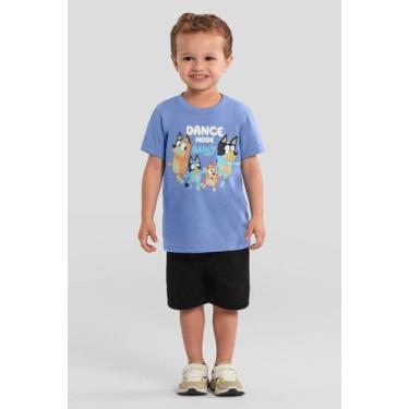 Imagem de Camiseta infantil menino da Bluey em puff Brandili 1, 2, Azul