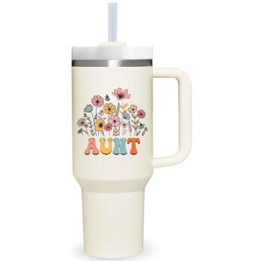 Imagem de Copo AmzusHome de 1,2 L com alça para presente de tia em aço inoxidáve