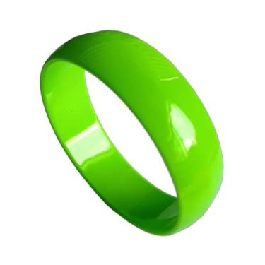 Imagem de Pulseira de néon dos anos 80, pulseiras coloridas redondas de resina acrílica, vintage, cor doce, grossa, placa de acetato de tartaruga, pulseiras para mulheres, joias de festa, presentes, Acrílico